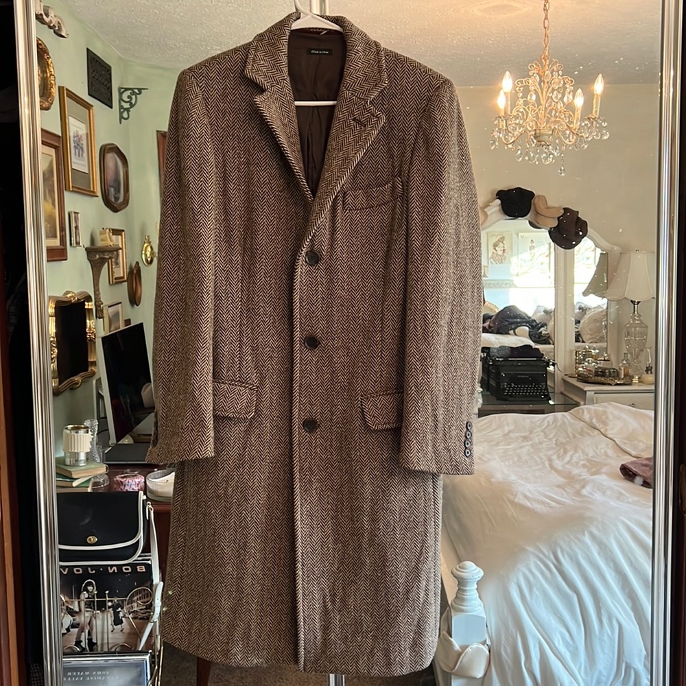 J Crew Shetland tweed herringbone coat